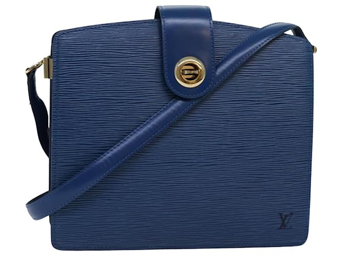 LOUIS VUITTON Epi Capuchin Shoulder Bag Blue M52345 LV Auth 82383 Leather  ref.1534483