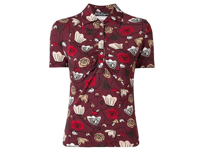 Camisa polo burdeos Salvatore Ferragamo