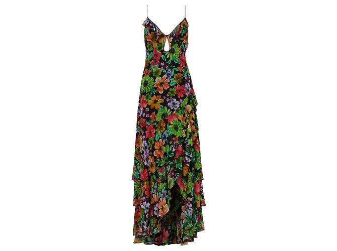 Milly Abito stampato Edra Wildflower Garden Nero Multicolore