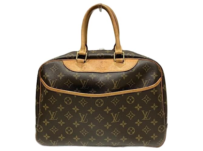 Bolsa Deauville Monogram Louis Vuitton Marrom Couro envernizado  ref.1534705