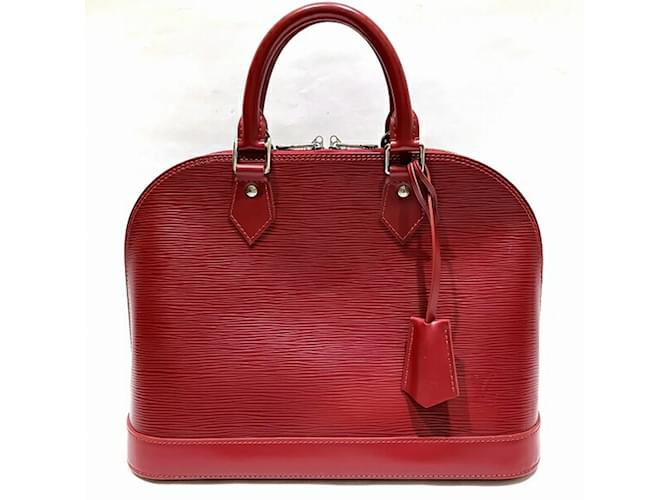 Sac à main Epi Alma Louis Vuitton Cuir Rouge  ref.1534745