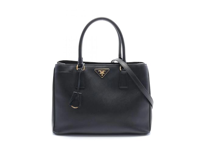 Prada Saffiano Lux Galleria Handbag Black Leather ref