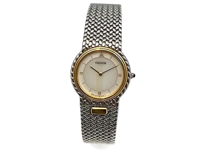 【美品】SEIKO CREDOR 5A70-0BP0 Vintage 1985 [Exc+5] SEIKO CREDOR 9571-7000 Quartz 22KT