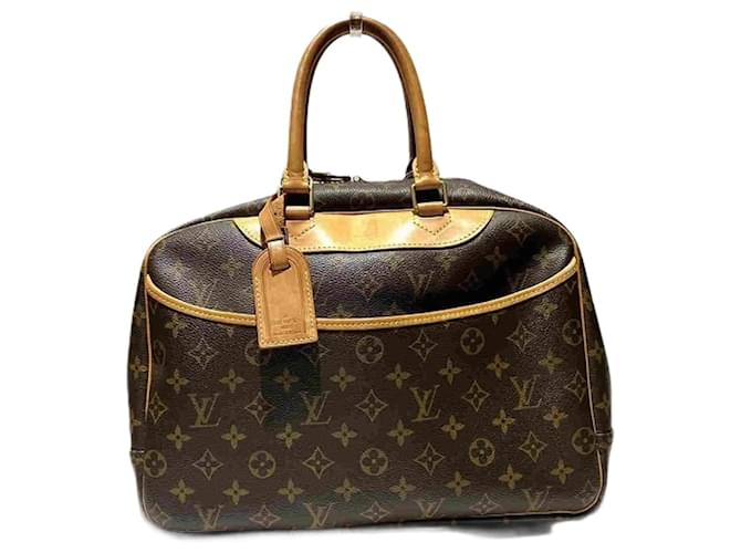 Bolsa Deauville Monogram Louis Vuitton Marrom Couro envernizado  ref.1534804