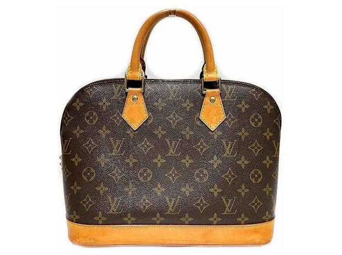 Bolso de mano Alma Monogram Louis Vuitton Castaño Charol  ref.1534805