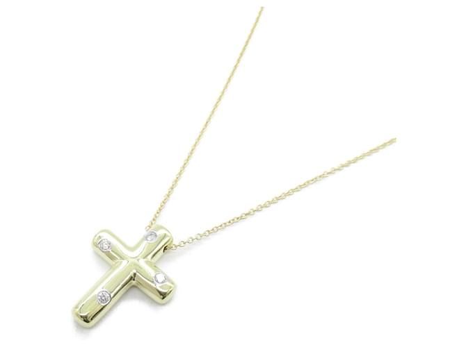 Tiffany & Co. Dots Cross Diamond Necklace Yellow gold  ref.1534843