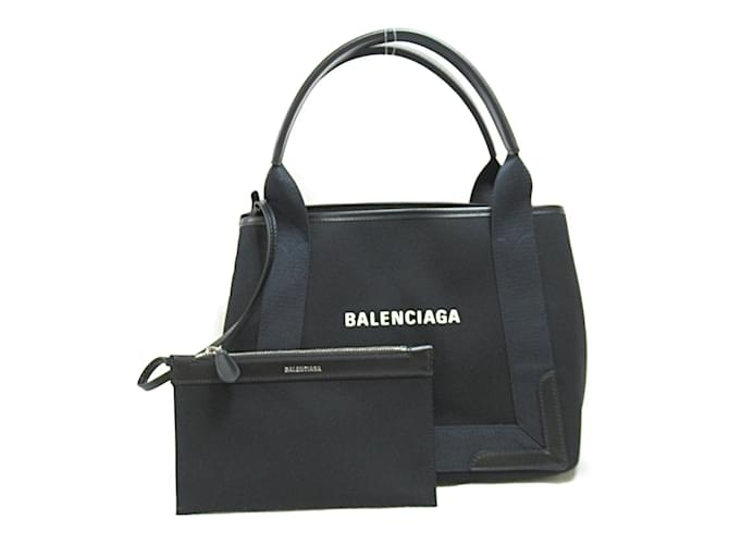 Everyday Sac Cabas Petit Navy de Balenciaga Cuir Toile Noir Bleu Marine  ref.1534921