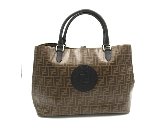 Fendi Zucca Tote Bag Braun Kunststoff  ref.1534928