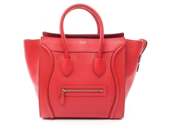 Céline Borsa a mano Celine Luggage Shopper Rosso Pelle  ref.1535001