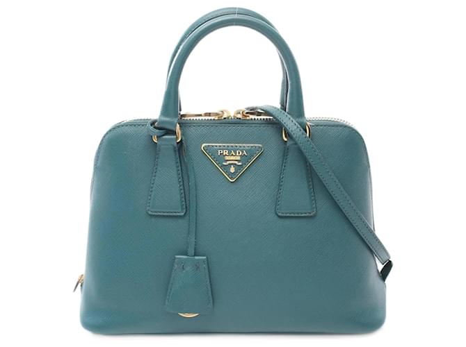 Prada Saffiano Lux Handbag Green Leather  ref.1535085