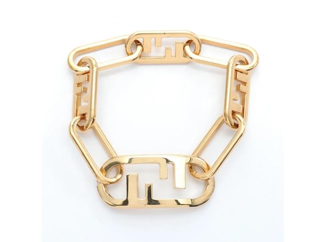 Fendi FF Orlock Gold Plated Charm Bracelet Golden Gold-plated ref