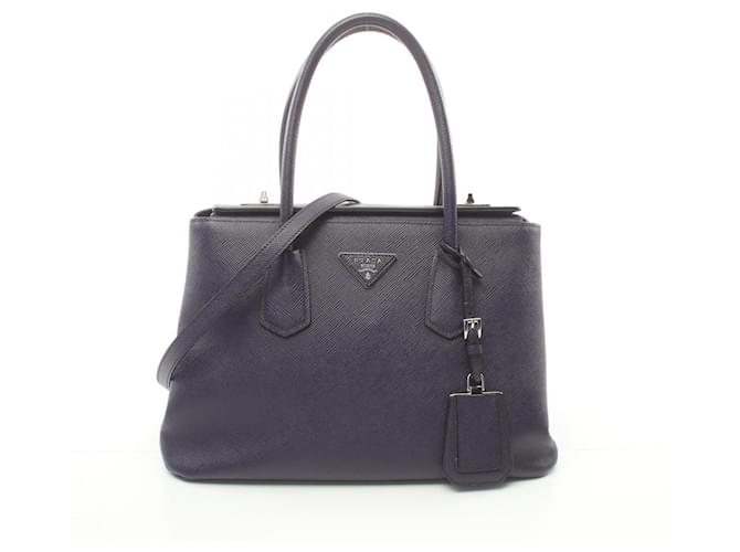 Bolso de mano de cuero Saffiano púrpura Prada  ref.1535127