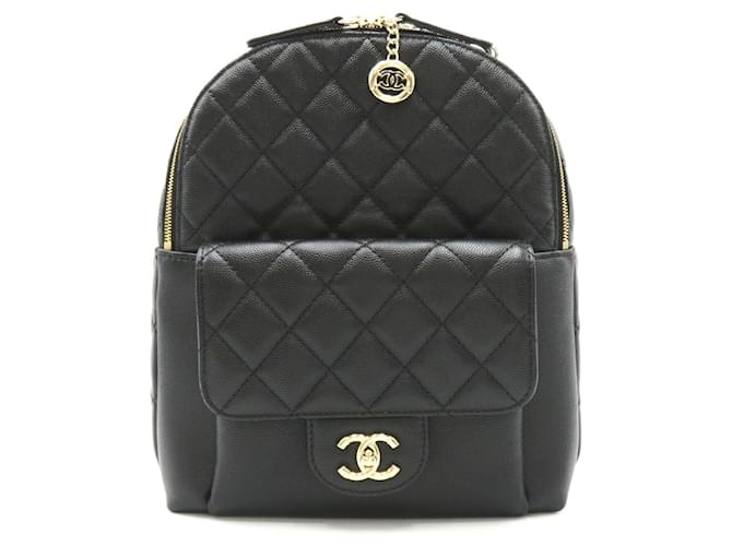 Chanel Matelasse Backpack Black Leather  ref.1535155