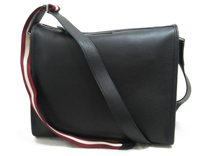 Bally Code Shoulder Bag Black Leather Cloth  ref.1535172