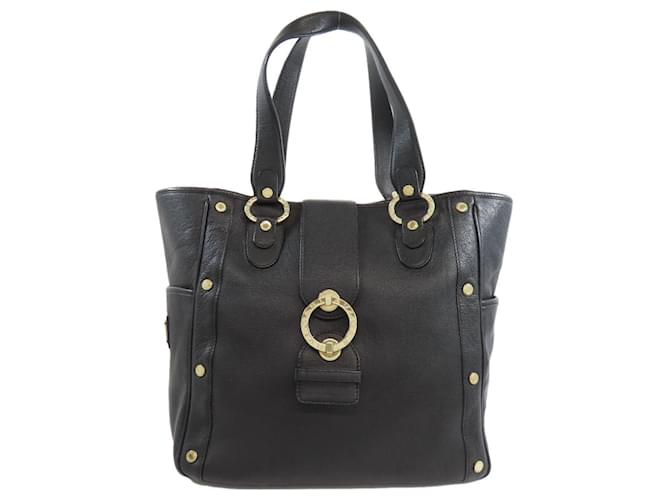 Bulgari Sac fourre-tout en cuir noir Bvlgari  ref.1535184