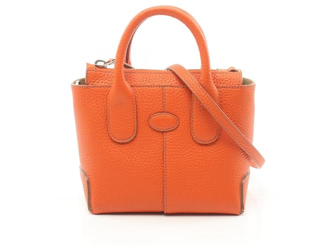 Tod's Di Bag Handbag in Orange Leather  ref.1535218