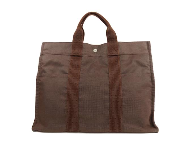 Hermès Sac à main Hermes Air Line MM Toile Marron  ref.1535248