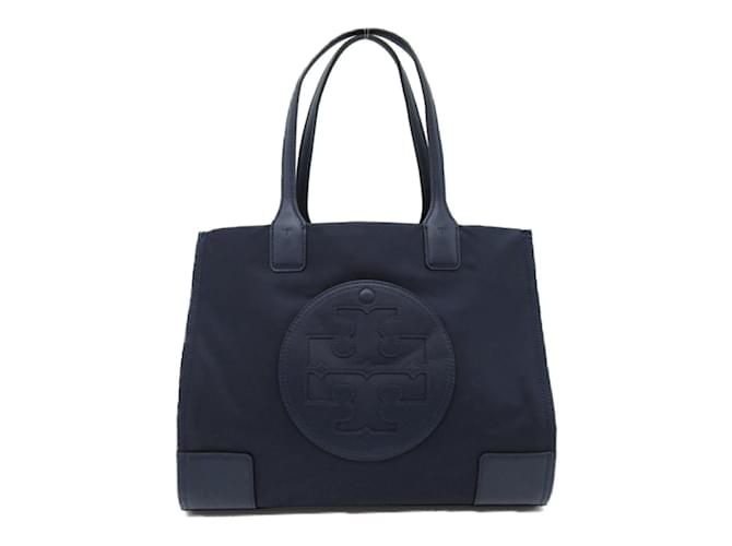 Bolsa tote navy Tory Burch Azul marinho Couro Nylon  ref.1535326