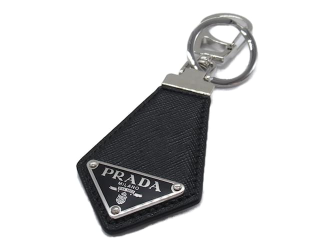 Portachiavi in pelle Saffiano Prada Nero Joli Closet