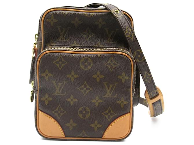 Bolsa de Ombro Amazon Louis Vuitton Marrom Couro envernizado Lona Plástico  ref.1535432