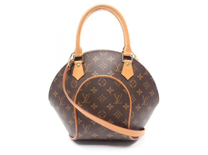 Bolsa de mão Monograma Ellipse PM Louis Vuitton Marrom Couro Couro envernizado  ref.1535434