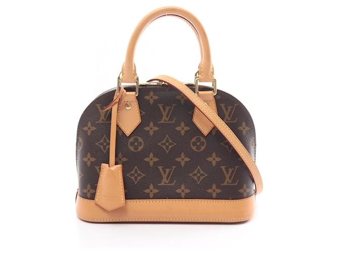 Bolsa Alma BB Louis Vuitton Marrom Couro Lona  ref.1535437