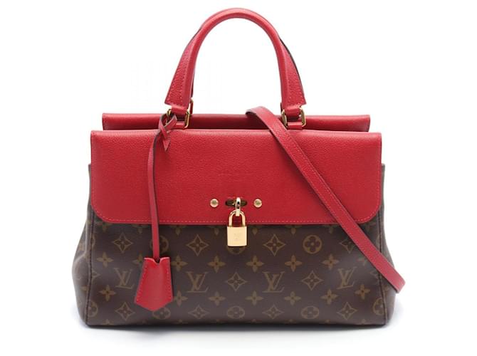 Louis Vuitton Venus Handbag Brown Red Fuschia Leather Cloth  ref.1535438