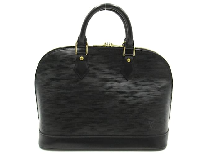 Bolso de mano Alma Noir Louis Vuitton Negro Cuero  ref.1535446