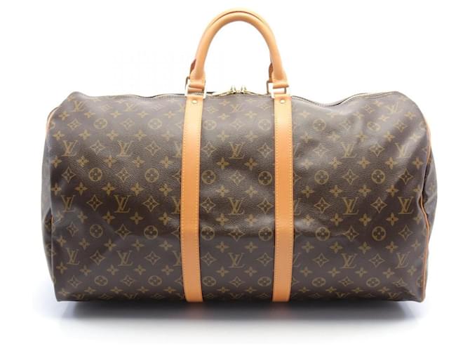 Louis Vuitton Keepall 55 Monogram Boston Bag Brown Cloth  ref.1535451