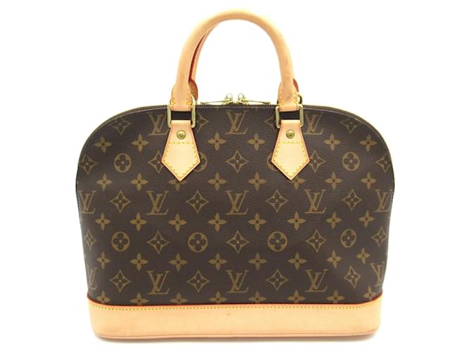 Bolsa Alma PM Louis Vuitton Marrom Lona  ref.1535461