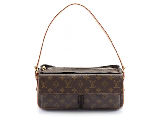 Bolsa de Ombro Monogram Viva Cite MM da Louis Vuitton Marrom Couro Lona Plástico  ref.1535489