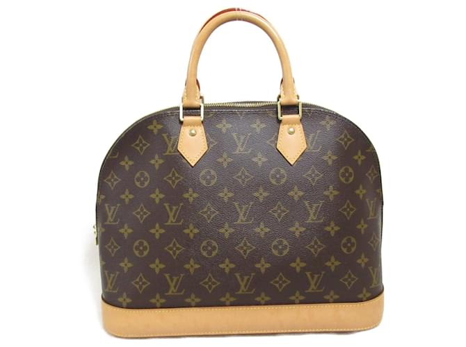 Bolsa Alma Louis Vuitton Marrom Couro envernizado Lona Plástico  ref.1535490