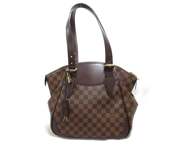 Bolsa de Ombro Verona MM Louis Vuitton Marrom Lona Plástico  ref.1535491