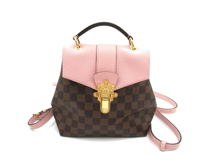 Mochila Clapton Louis Vuitton Marrom Rosa Lona  ref.1535524