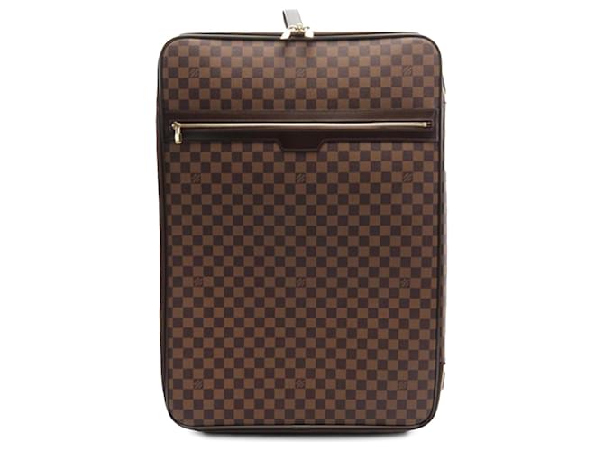 Louis Vuitton Marrom Damier Ebene Pegase 65 Couro Lona Bezerro-como bezerro  ref.1535644