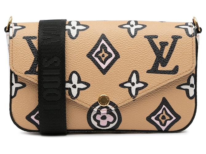 Louis Vuitton Marrom Monograma 'Wild at Heart' Felicie Strap & Go Castanho claro Lona  ref.1535671