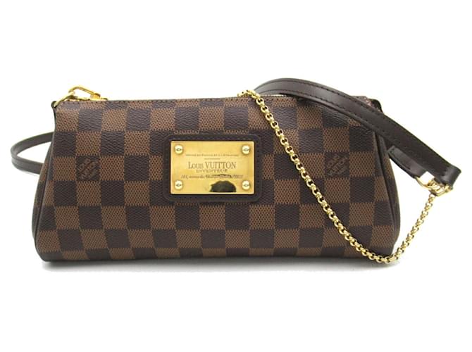 Bolsa de Ombro 2 em 1 Louis Vuitton Eva Marrom Damier ebene Lona  ref.1535687