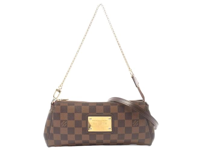 Sac à main Louis Vuitton Eva Damier Ebene Cuir Toile Marron  ref.1535698