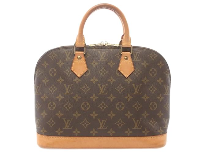 Bolsa de mão Alma PM Monograma Louis Vuitton Marrom Couro Lona  ref.1535699