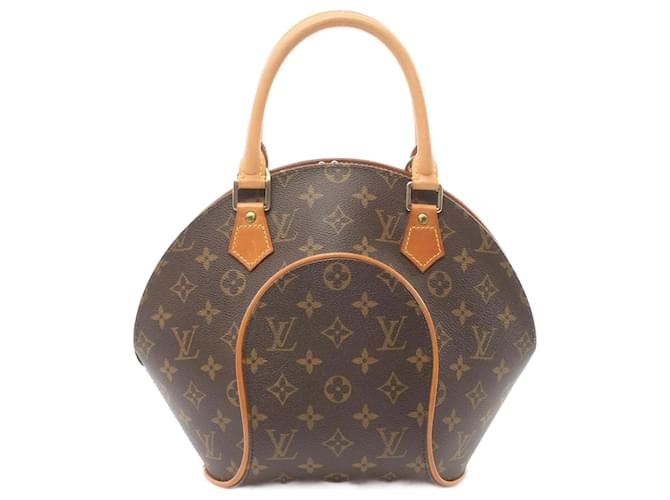 Bolsa de mão Monograma Ellipse PM Louis Vuitton Marrom Couro Couro envernizado  ref.1535701