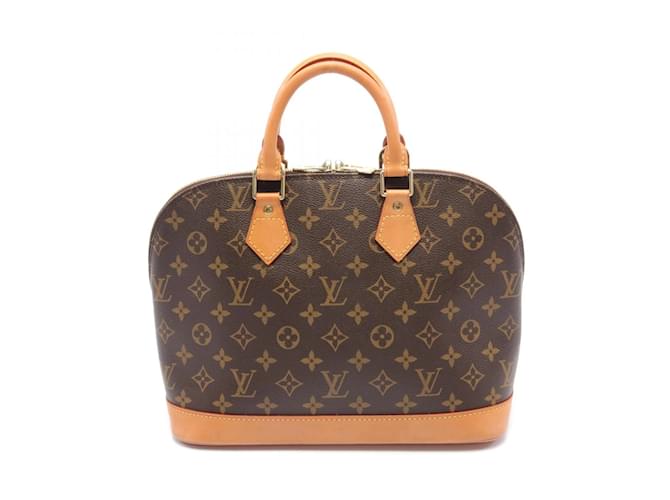 Bolsa de mão Alma PM Monograma Louis Vuitton Marrom Couro Couro envernizado  ref.1535708