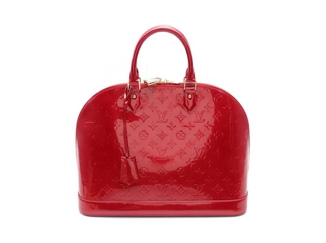 Louis Vuitton Alma GM Monogram Vernis Handbag Red Patent leather  ref.1535722