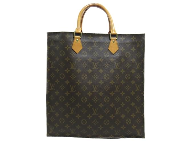 Bolso Tote Sac Plat Louis Vuitton Castaño Charol Lienzo Plástico  ref.1535735