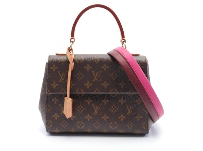 Louis Vuitton Cluny BB Handbag Brown Leather Patent leather Cloth Plastic  ref.1535749