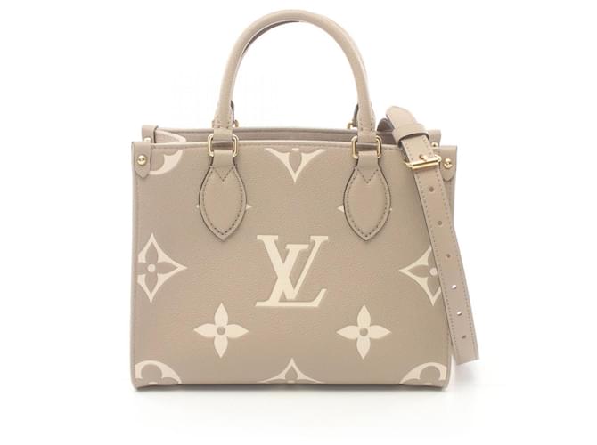 Louis Vuitton On the Go PM Bicolor Monogram Empreinte Handbag Beige Cream Leather  ref.1535783