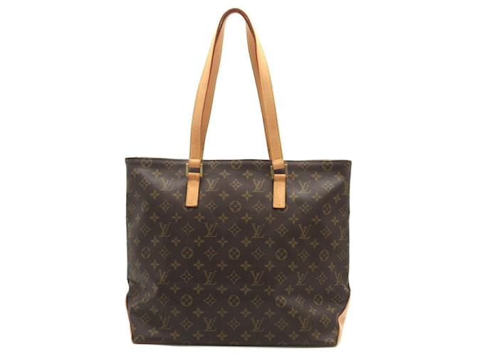 Bolsa Tote Cabas Maison Monogram Louis Vuitton Marrom Couro Lona  ref.1535812