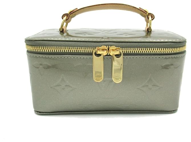 Bolsa de mão vanity Jewel Case da Louis Vuitton Prata Cinza Couro envernizado  ref.1535861