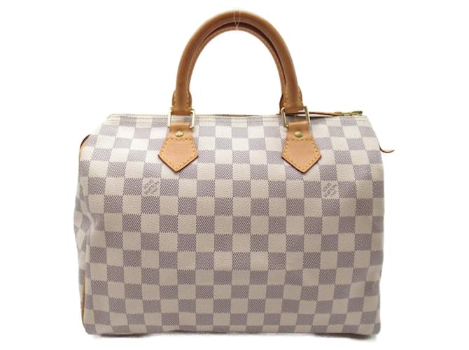 Sac à main Louis Vuitton Speedy 30 Toile Plastique Écru  ref.1535873