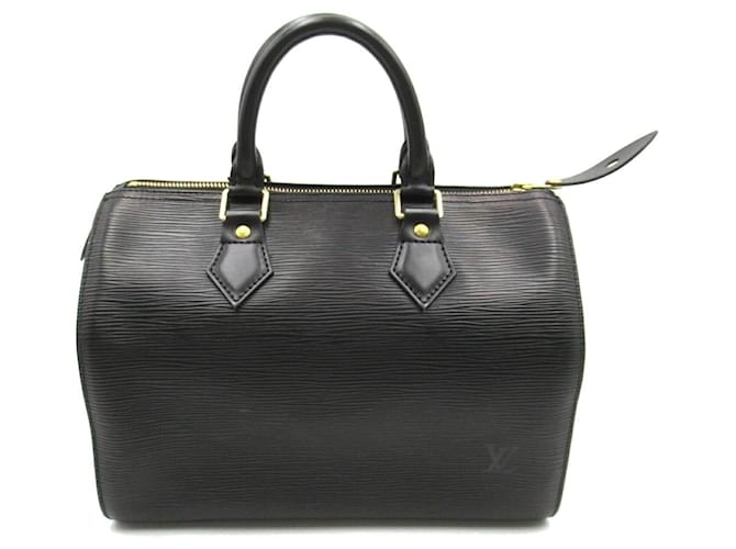 Bolso Louis Vuitton Speedy 25 Negro Cuero  ref.1535879