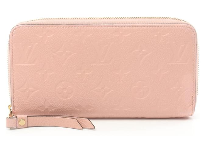 Portefeuille long en empreinte monogramme rose Louis Vuitton Cuir Toile  ref.1535883